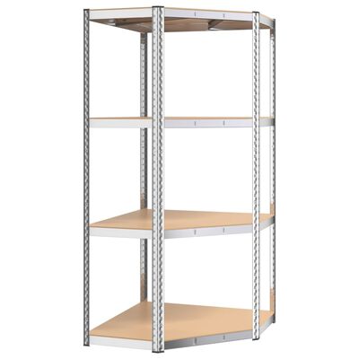 vidaXL 4-Layer Shelves 5 pcs Silver Steel&Engineered Wood