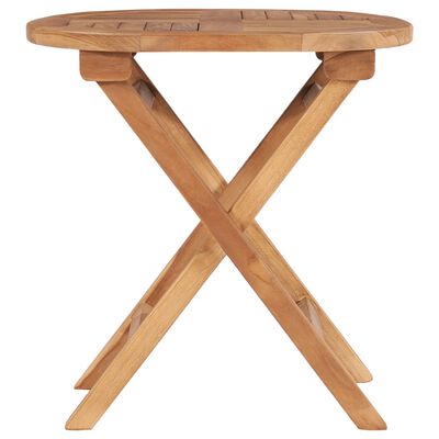 vidaXL Folding Patio Table 17.7" Solid Teak Wood