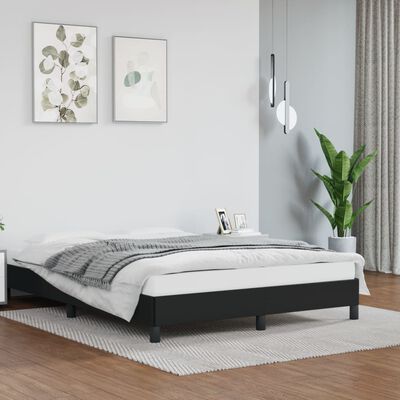 vidaXL Bed Frame Black 59.8"x79.9" Queen Faux Leather