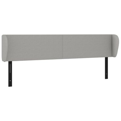 vidaXL Headboard with Ears Light Gray 64.2"x9.1"x30.7"/34.6" Fabric