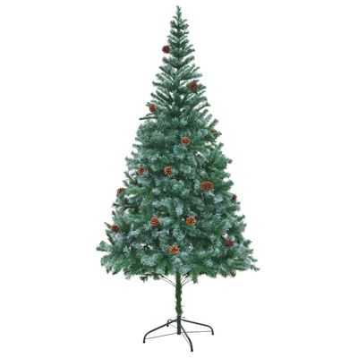 vidaXL Artificial Pre-lit Christmas Tree with Pinecones 82.7"