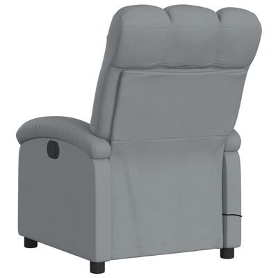 vidaXL Massage Recliner Chair Light Gray Fabric