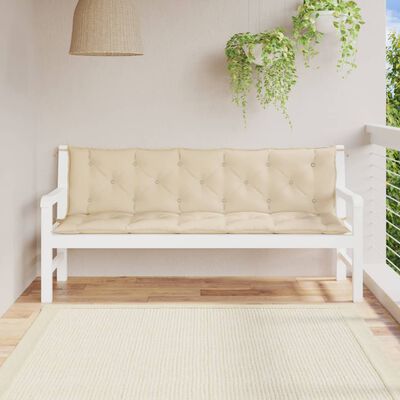 vidaXL Garden Bench Cushions 2 pcs Beige 70.9"x19.7"x2.8" Oxford Fabric