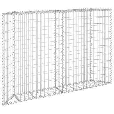 vidaXL Trapezium Gabion Raised Bed Galvanized Steel 59.1"x7.9"x39.4"