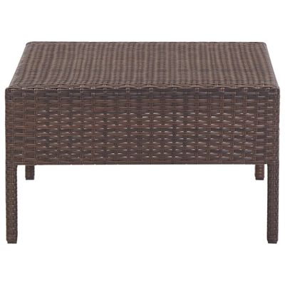 vidaXL 8 Piece Patio Lounge Set with Cushions Poly Rattan Brown