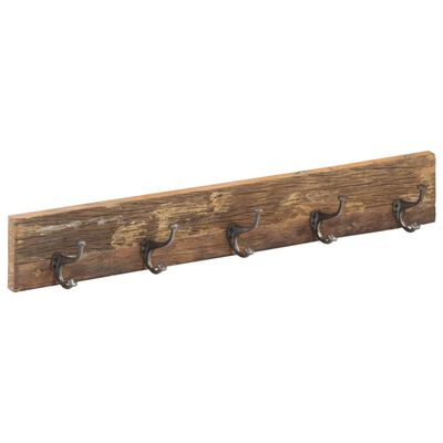 vidaXL Hall Hanger with 5 Hooks 39.4"x1"x5.9" Solid Reclaimed Wood