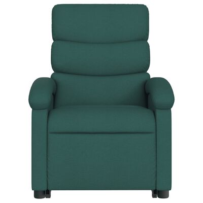 vidaXL Stand up Massage Recliner Chair Dark Green Fabric