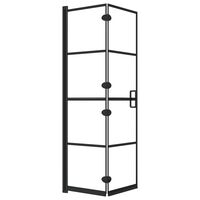 vidaXL Folding Shower Enclosure ESG 31.5"x55.1" Black