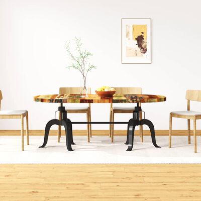 vidaXL Dining Table Solid Reclaimed Wood and Steel 70.9"