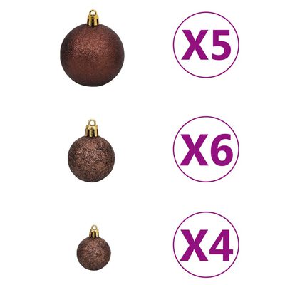 vidaXL Artificial Half Pre-lit Christmas Tree with Ball Set Green 70.9"