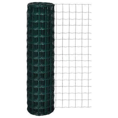 vidaXL Euro Fence Steel 82ftx4.9ft Green