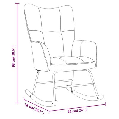 vidaXL Rocking Chair with Ottoman Dark Gray Velvet