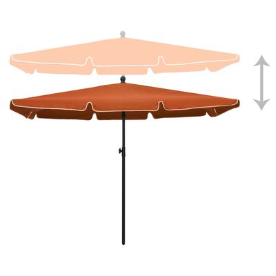 vidaXL Garden Parasol with Pole 82.7"x55.1" Terracotta