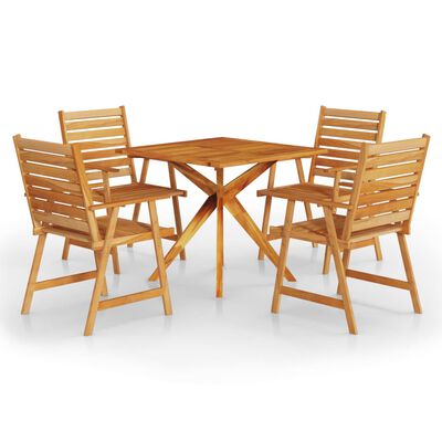 vidaXL 5 Piece Patio Dining Set Solid Wood Acacia