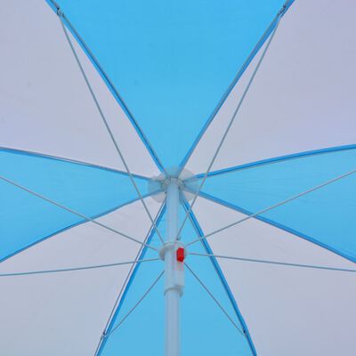 vidaXL Beach Umbrella Shelter Blue and White 70.9" Fabric