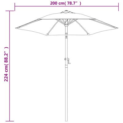 vidaXL Garden Parasol Burgundy 78.7"x83.1" Aluminum