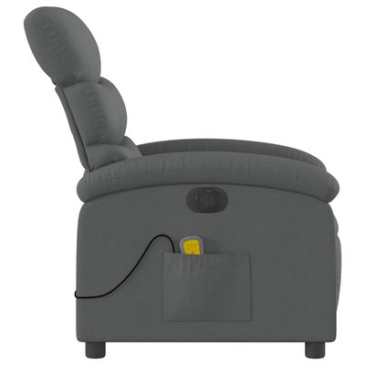 vidaXL Electric Massage Recliner Chair Dark Gray Fabric