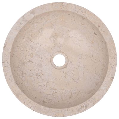 vidaXL Sink 15.7"x4.7" Marble Cream