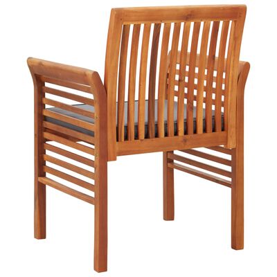 vidaXL Patio Dining Chairs with Cushions 4 pcs Solid Wood Acacia