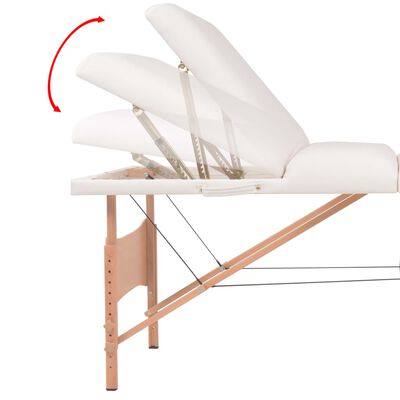 vidaXL 3-Zone Folding Massage Table 3.9" Thick White