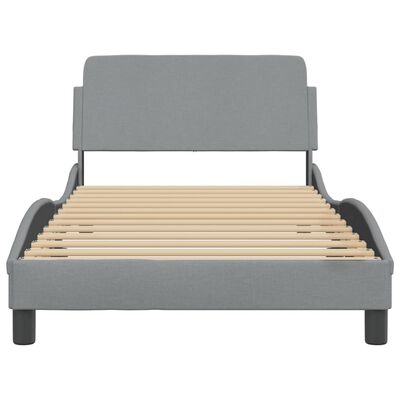 vidaXL Bed Frame without Mattress Light Gray 39.4"x74.8" Fabric