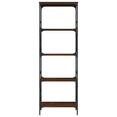 vidaXL Bookcase 5-Tier Brown Oak 23.2"x13.8"x67.3" Engineered Wood