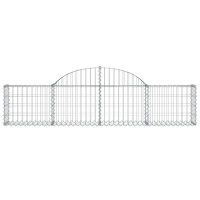 vidaXL Arched Gabion Baskets 4 pcs 78.7"x11.8"x15.7"/23.6" Galvanized Iron