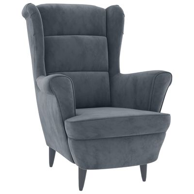 vidaXL Armchair Dark Gray Velvet