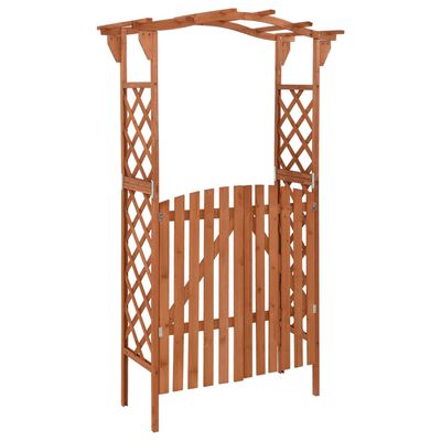 vidaXL Pergola with Gate 45.7"x15.7"x80.3" Solid Firwood