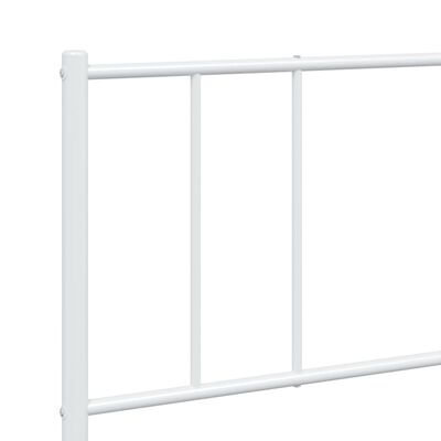 vidaXL Metal Bed Frame without Mattress with Footboard White 76"x79.9"