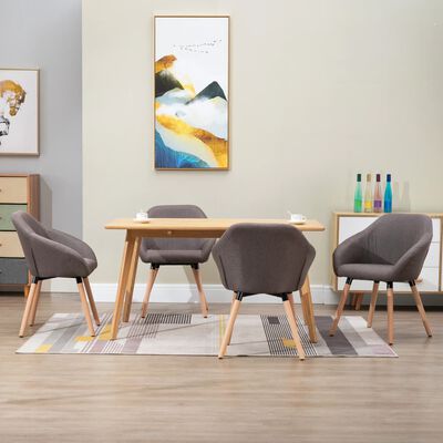 vidaXL Dining Chairs 4 pcs Taupe Fabric