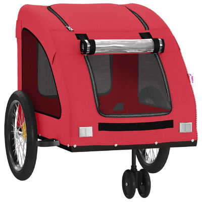 vidaXL Pet Bike Trailer Red Oxford Fabric and Iron