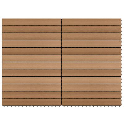 vidaXL Decking Tiles 6 pcs WPC 23.6"x11.8" 11.6 ft² Brown