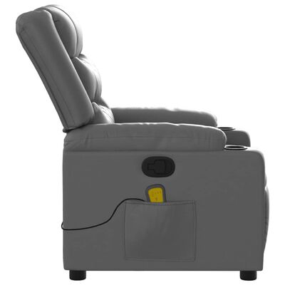 vidaXL Massage Recliner Chair Gray Faux Leather