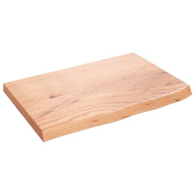 vidaXL Bathroom Countertop Light Brown 23.6"x15.7"x(0.8"-1.6") Treated Solid Wood
