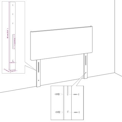 vidaXL LED Headboard White 70.9"x2"x30.7"/34.6" Faux Leather