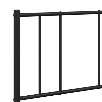 vidaXL Metal Bed Frame without Mattress with Footboard Black 53.1"x74.8"