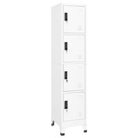 vidaXL Locker Cabinet White 15"x17.7"x70.9" Steel