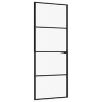 vidaXL Interior Door Black 29.9"x79.3" Tempered Glass&Aluminum Slim