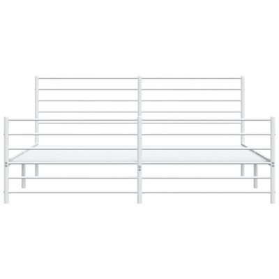 vidaXL Metal Bed Frame with Headboard&Footboard White 72"x83.9" California King