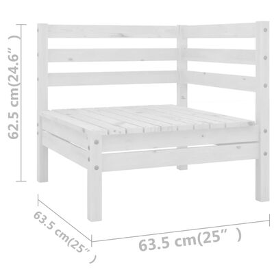 vidaXL 6 Piece Patio Lounge Set White Solid Pinewood