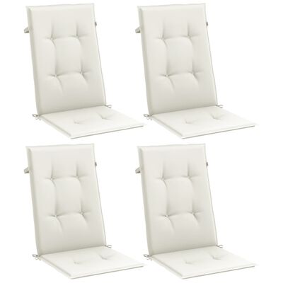 vidaXL Highback Chair Cushions 4 pcs Melange Cream 47.2"x19.7"x1.6" Fabric