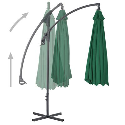 vidaXL Cantilever Garden Parasol with Steel Pole 118.1" Green