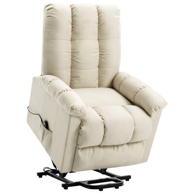 vidaXL Power Lift Recliner Cream Fabric