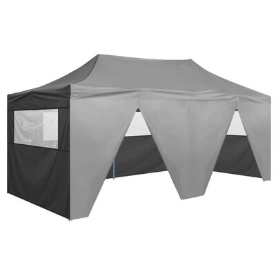 Thriller Arresteren lokaal vidaXL Professional Folding Party Tent with 4 Sidewalls 9.8'x19.7' Steel  Anthracite | vidaXL.com
