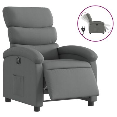 vidaXL Electric Recliner Chair Dark Gray Fabric