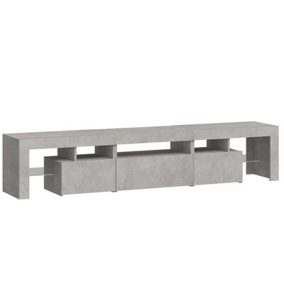 vidaXL TV Stand with LED Lights Concrete Gray 78.7"x14.4"x15.7"