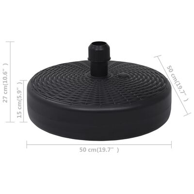 vidaXL Umbrella Base Sand/Water Filled 6.3 gal Black