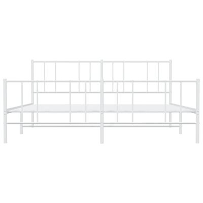 vidaXL Metal Bed Frame without Mattress with Footboard White 72"x83.9"