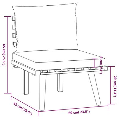 vidaXL 4 Piece Patio Lounge Set with Cushions Solid Acacia Wood